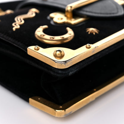 Prada Velvet Cahier Astrology Bag Black 7 of 15