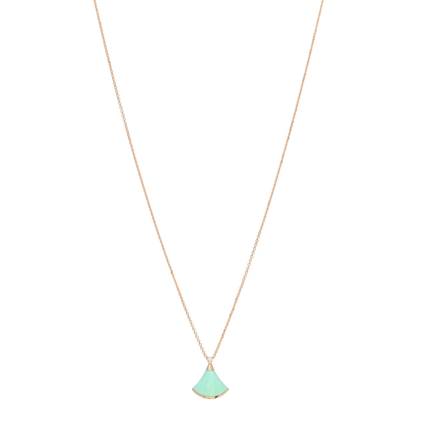 18K Rose Gold Diamond Turquoise Divas' Dream Pendant Necklace