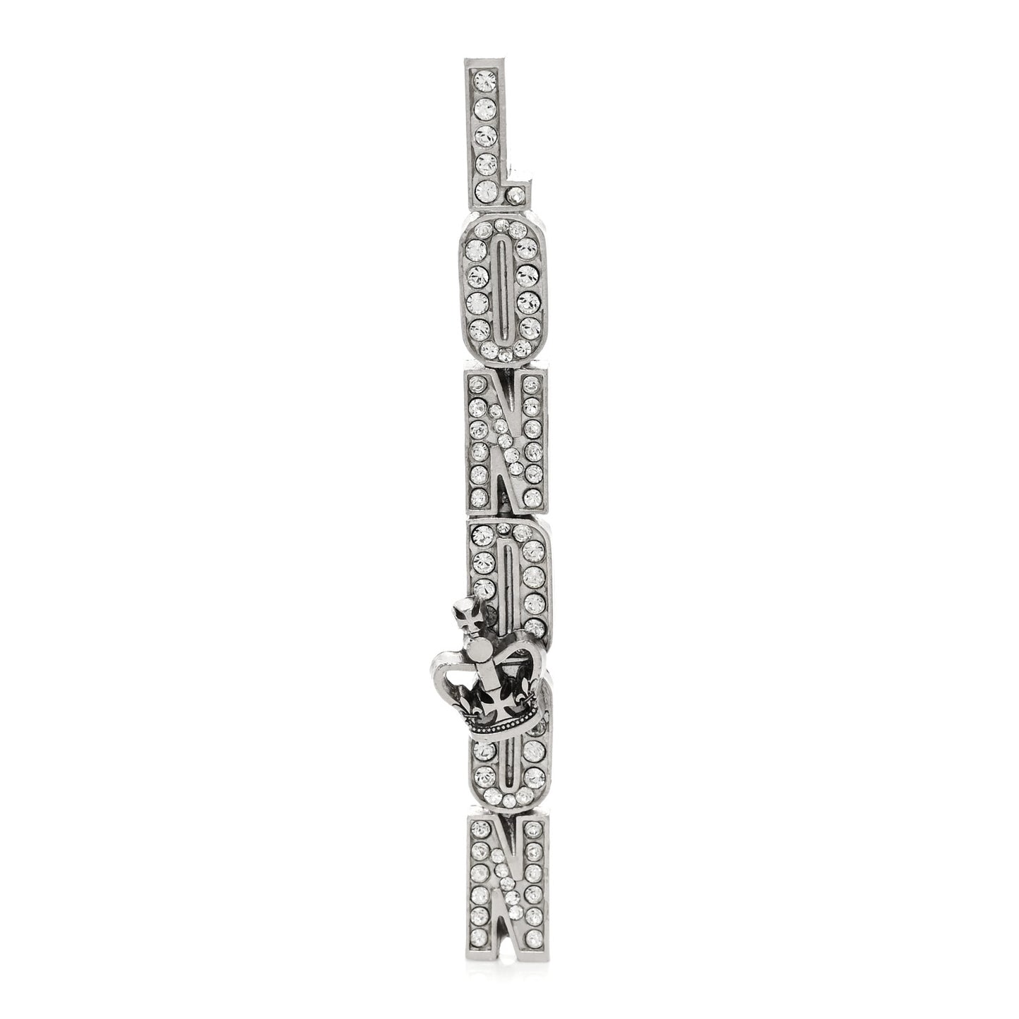 Crystal London Crown Brooch Silver