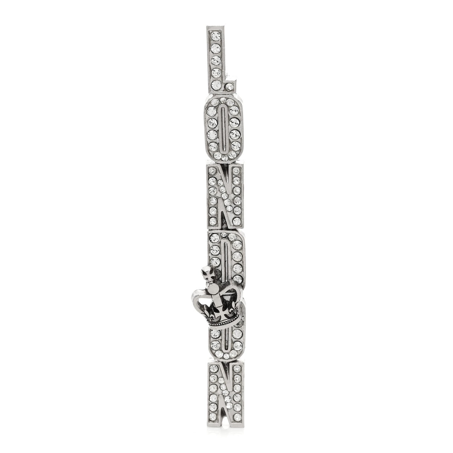Chanel Crystal London Crown Brooch Silver 1 of 3