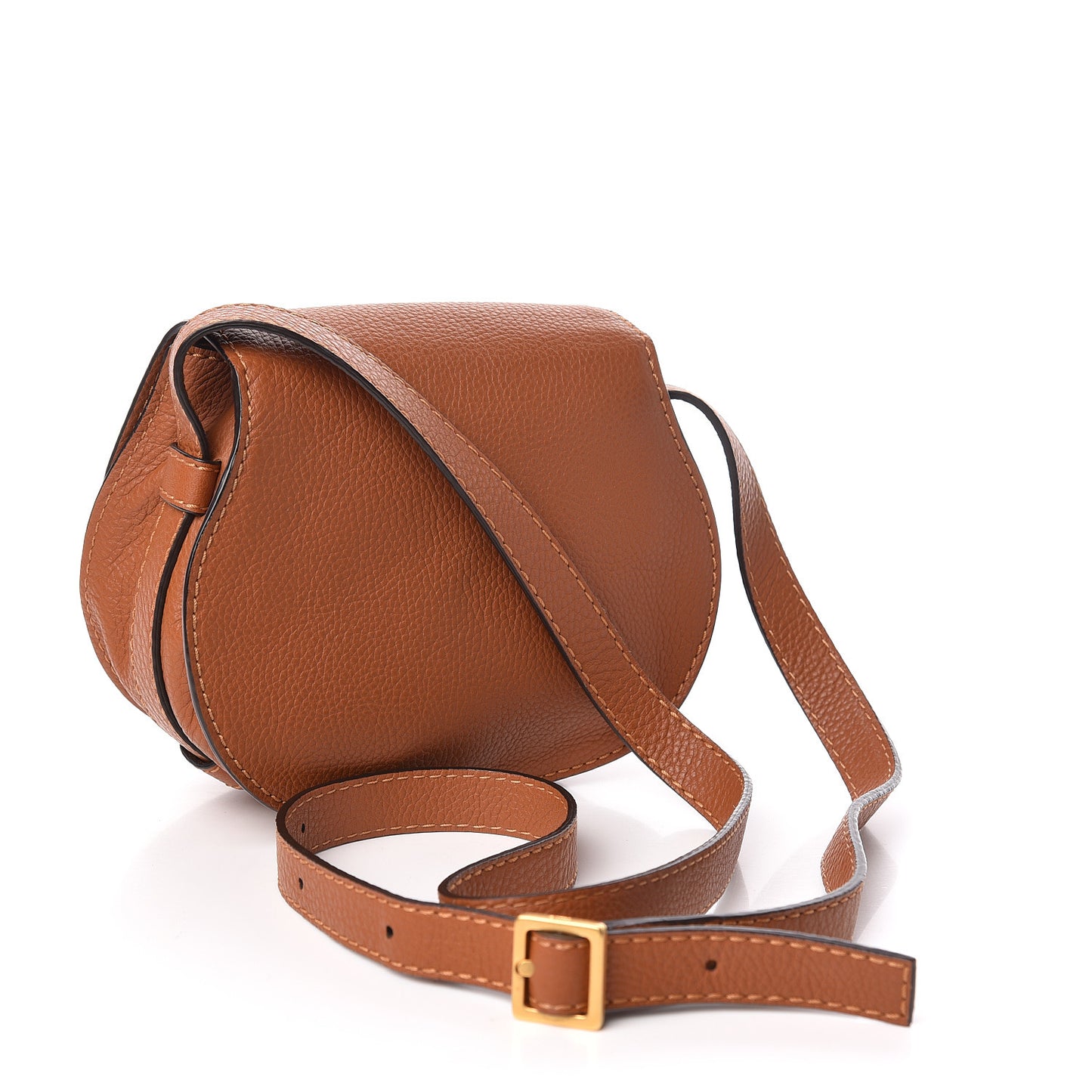 Calfskin Mini Marcie Round Crossbody Bag Tan