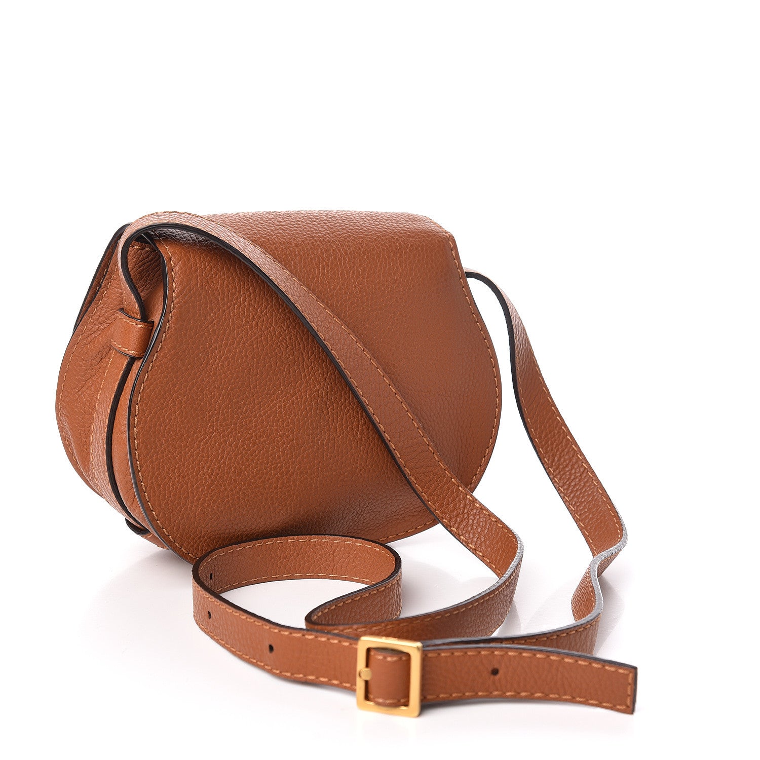 Chloe Calfskin Mini Marcie Round Crossbody Bag Tan 3 of 11