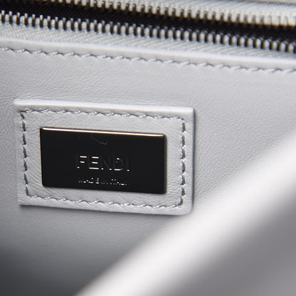Fendi Vitello Seta Shiny Nappa Scalloped Studded Mini Peekaboo Iconic Satchel Grigio Perla 7 of 9