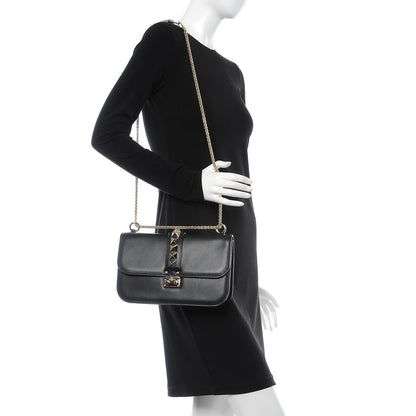 Valentino Garavani Vitello Medium Glam Lock Rockstud Flap Black 2 of 6