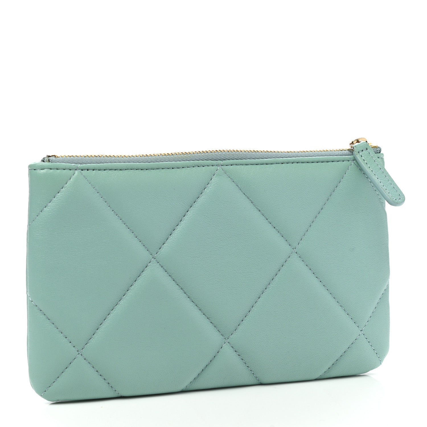 Chanel Goatskin Quilted Small Chanel 19 Pouch Light Blue 3 of 8