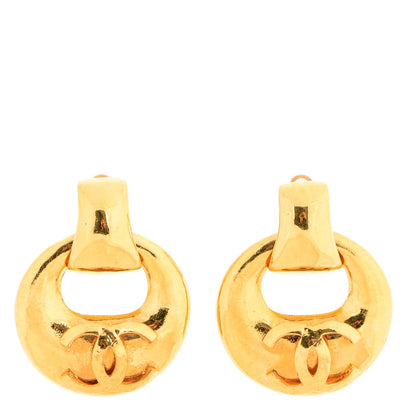 Chanel Hoop CC Clip On Earrings Gold 1 of 4