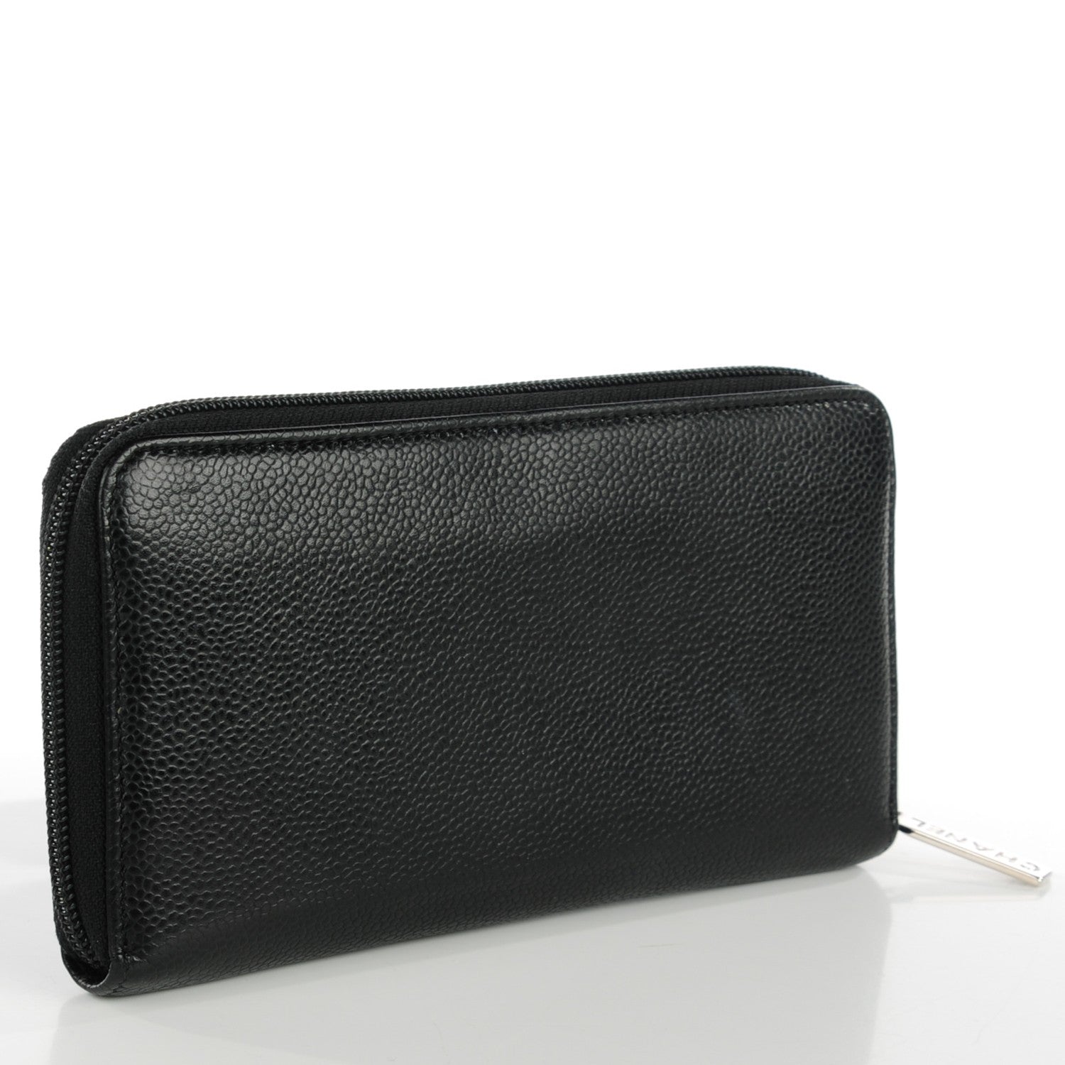 Chanel Caviar Timeless CC Large Gusset Zip Around Wallet Black 3 of 8