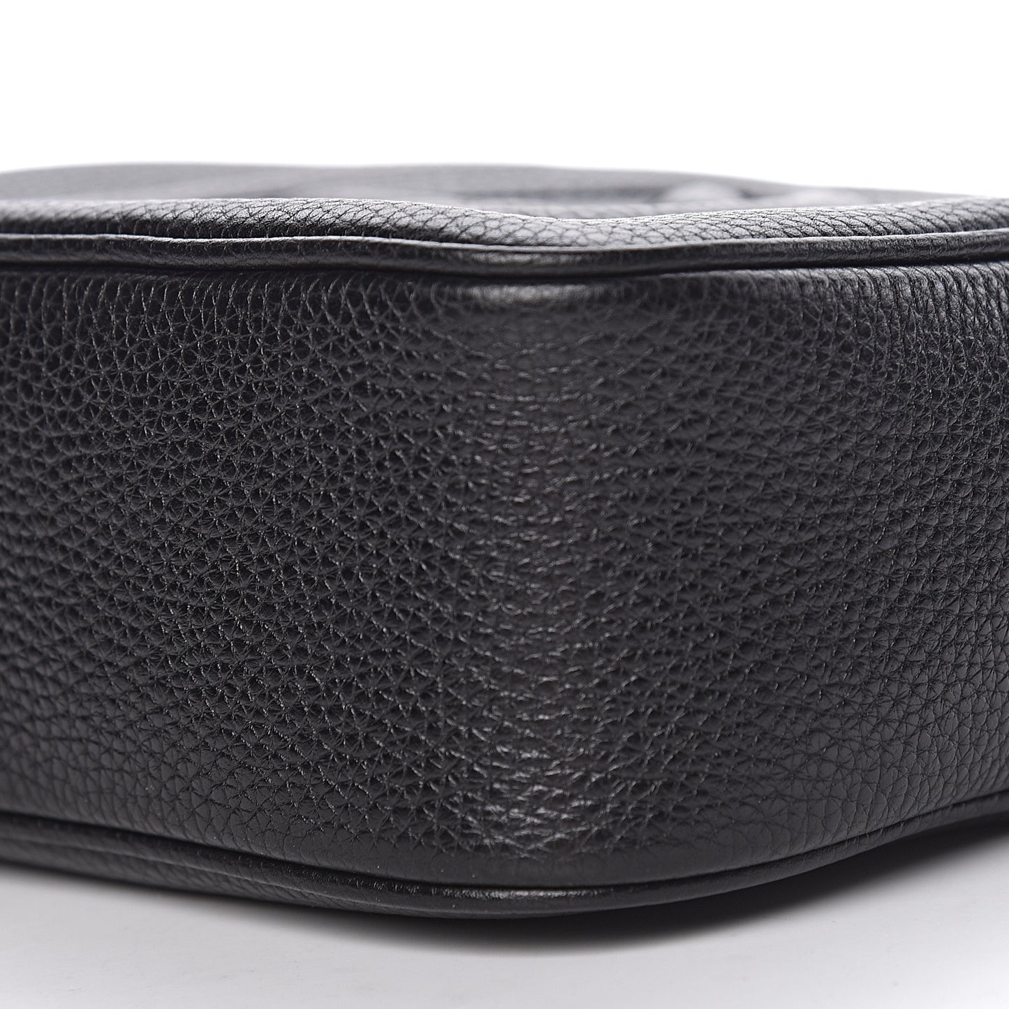 Pebbled Calfskin Small Soho Disco Bag Black