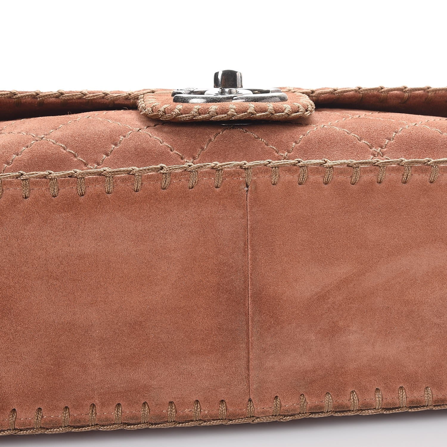 Chanel Suede Calfskin Stitch Flap Light Brown 8 of 10