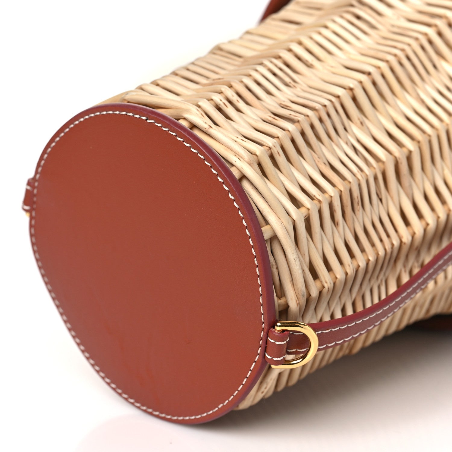 Jacquemus Wicker Calfskin Le Panier Seau Bucket Bag Brown 8 of 8