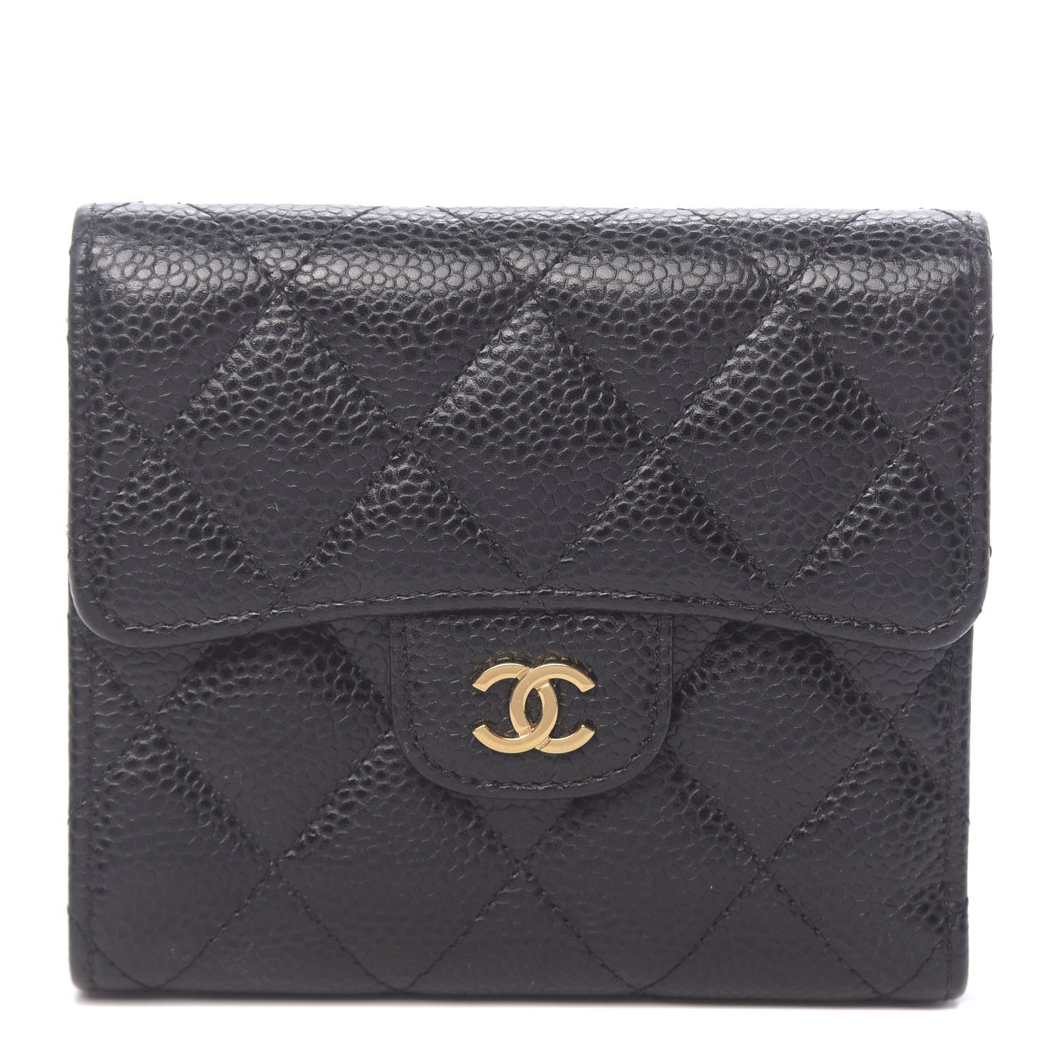 Chanel Caviar Quilted Compact Flap Wallet Black 1 of 8