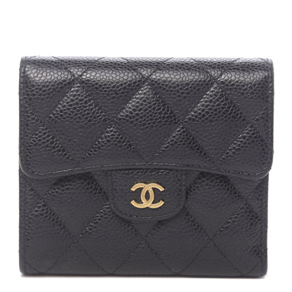 Chanel Caviar Quilted Compact Flap Wallet Black 1 of 8