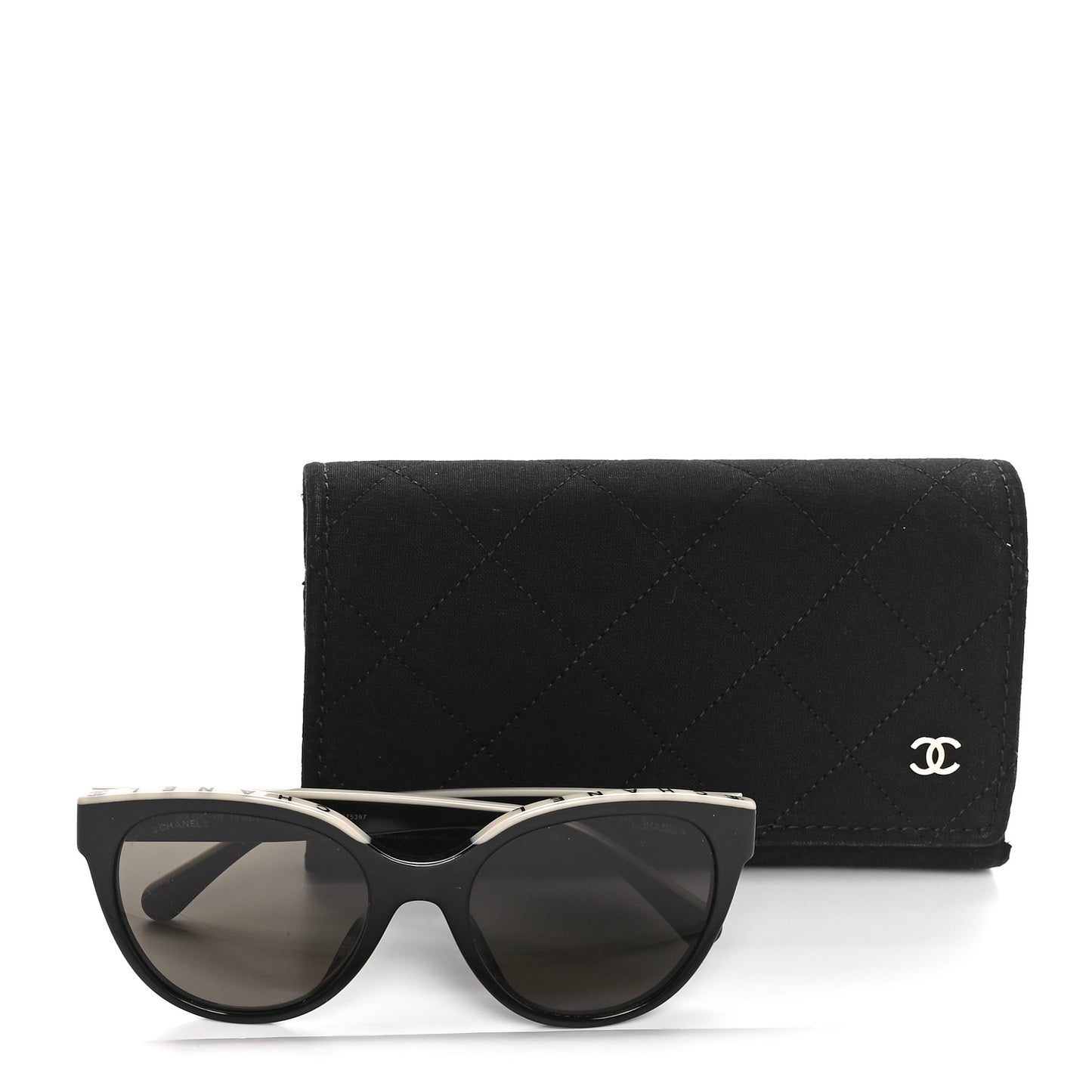 Acetate CC Butterfly Sunglasses 5414-A Black Beige