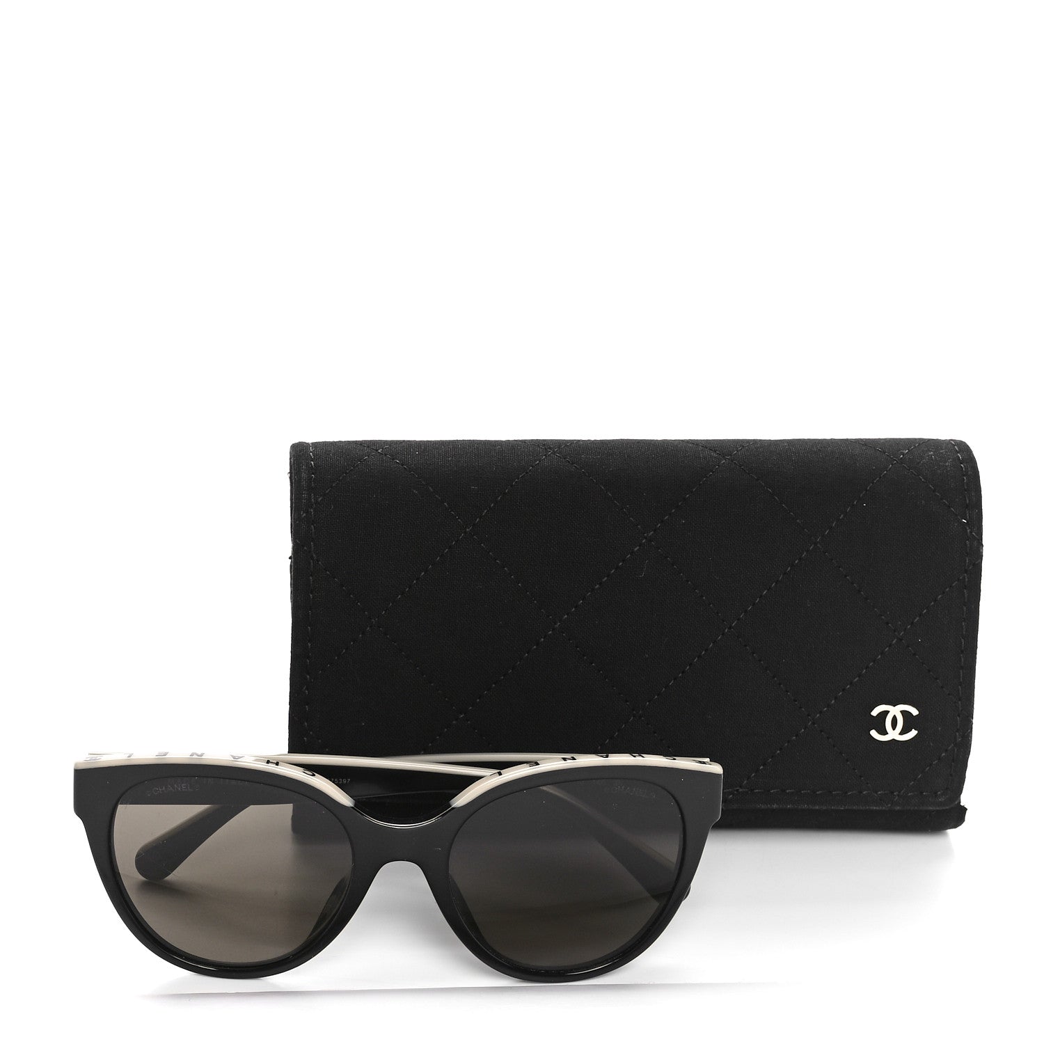 Chanel Acetate CC Butterfly Sunglasses 5414-A Black Beige 7 of 7