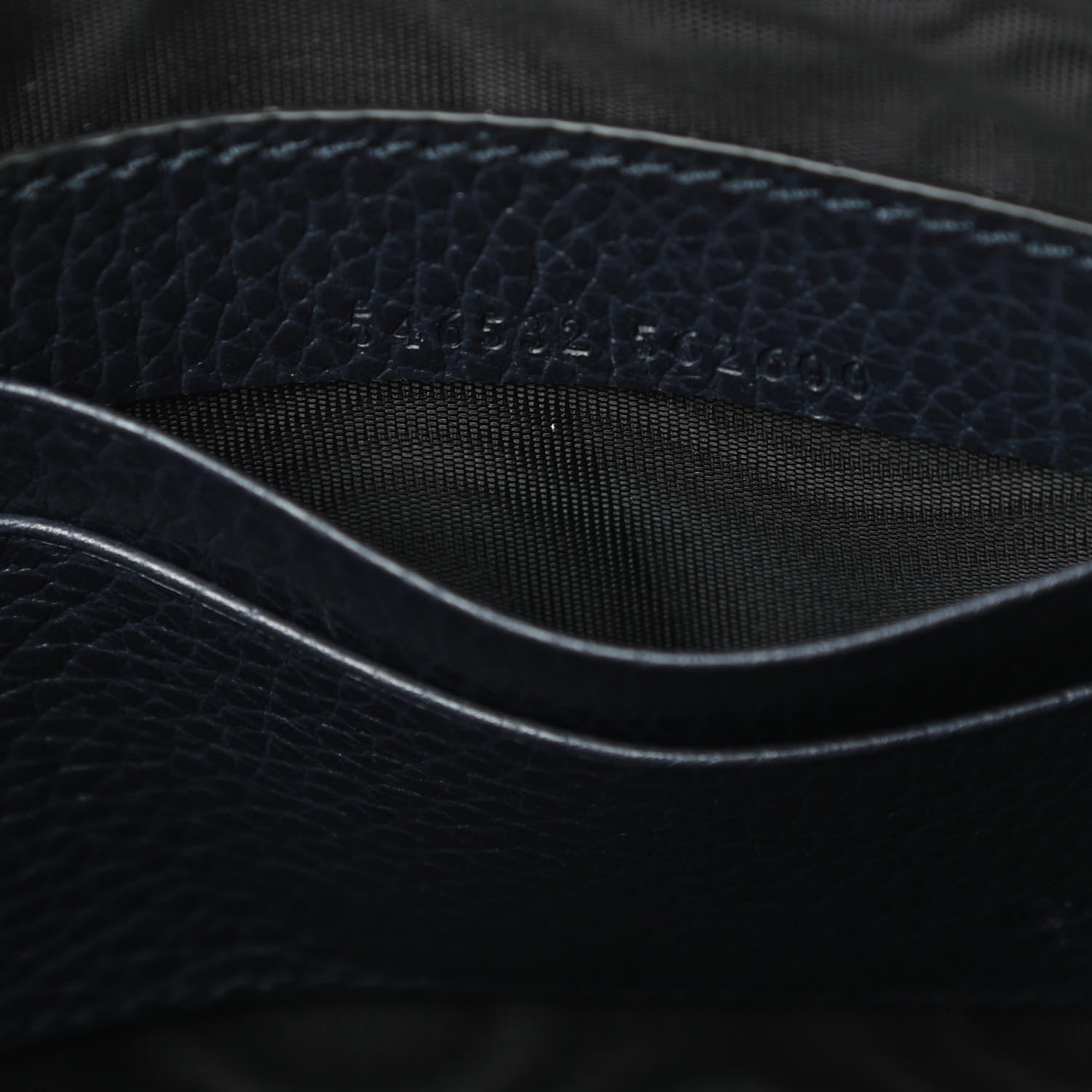 Gucci Grained Calfskin Zip Wristlet Pouch Navy 7 of 7