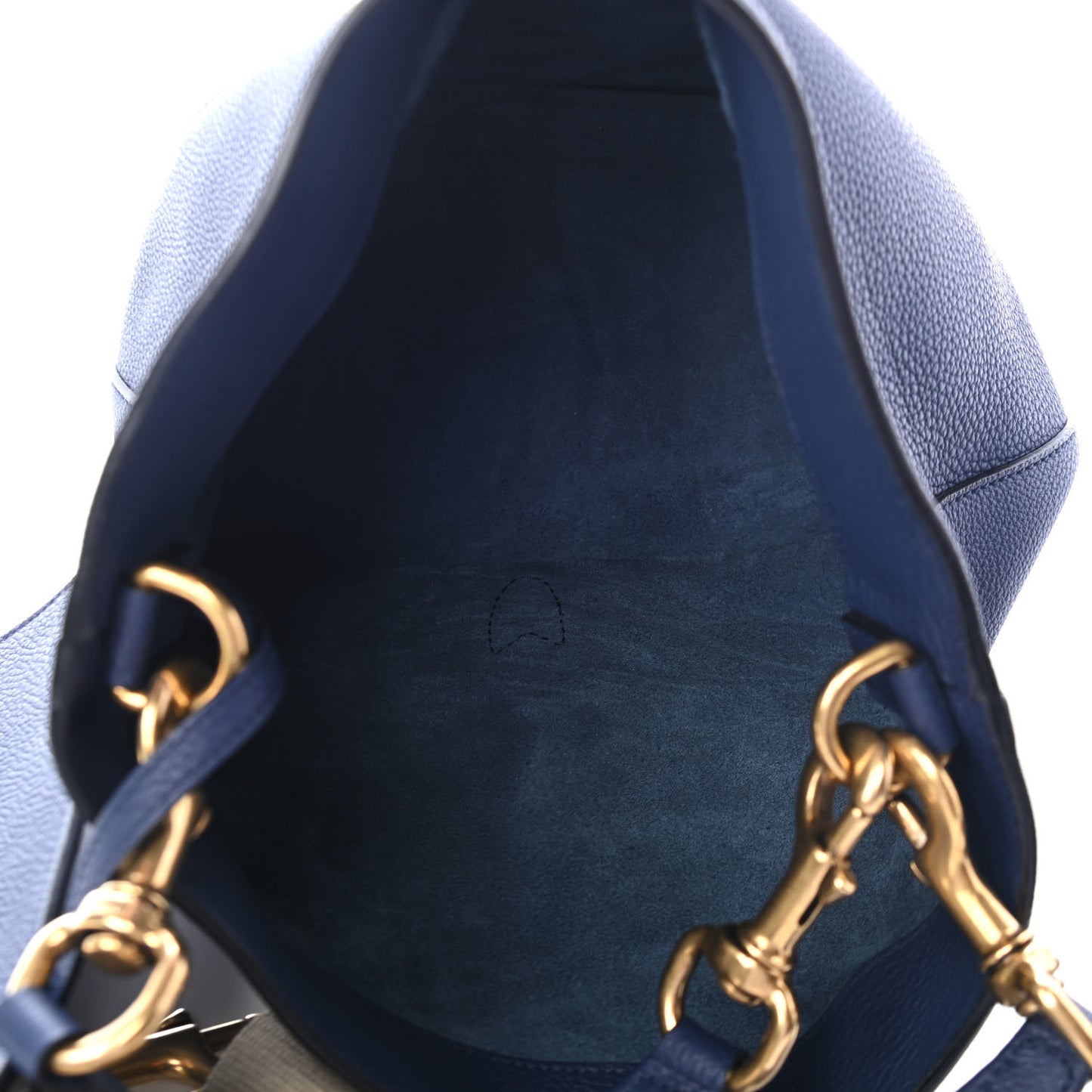 Soft Grained Calfskin Small Jackie Bucket Bag Classic Blue Marine
