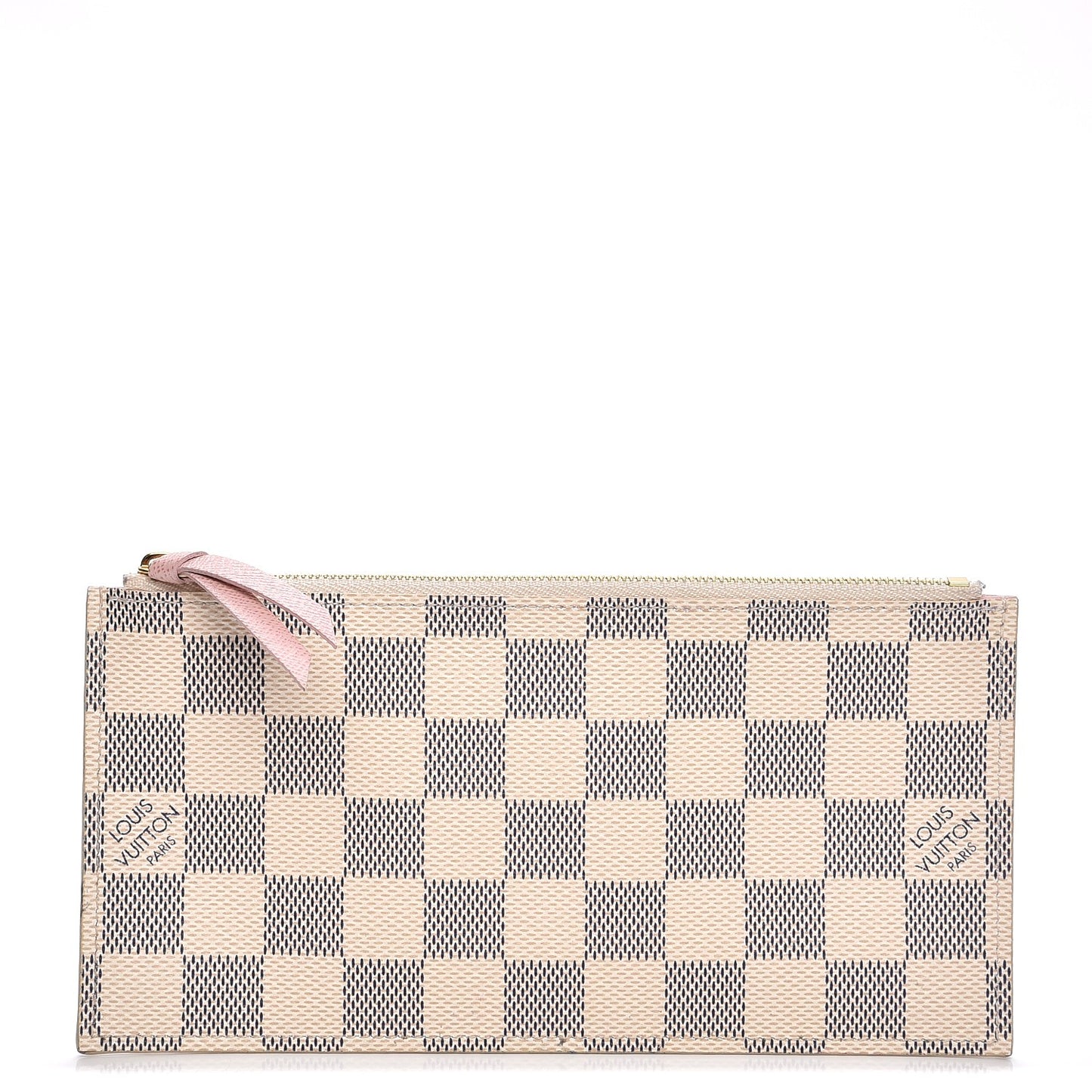 Damier Azur Felicie Chain Wallet Zippered Insert Rose Ballerine