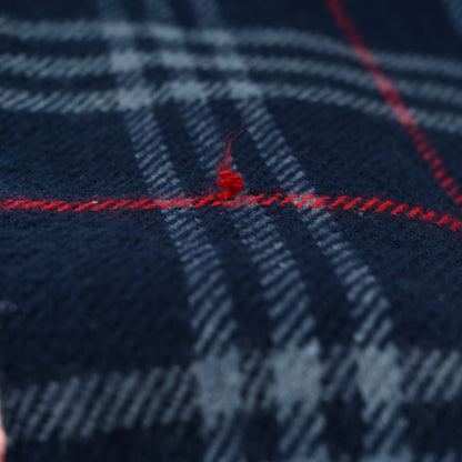Burberry Lambswool Check Fringe Scarf Navy 4 of 4