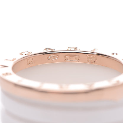 Bulgari 18K Rose Gold White Ceramic B.Zero1 Four-Band Ring 54 6.75 4 of 6