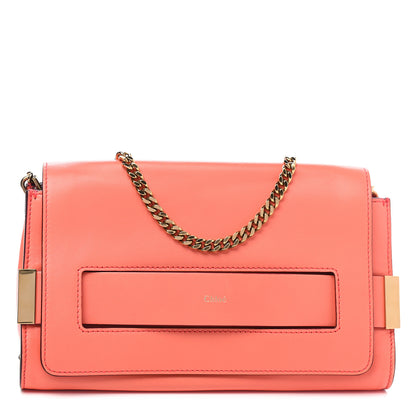 Chloe Lambskin Medium Elle Chain Clutch Coral Pop 1 of 9