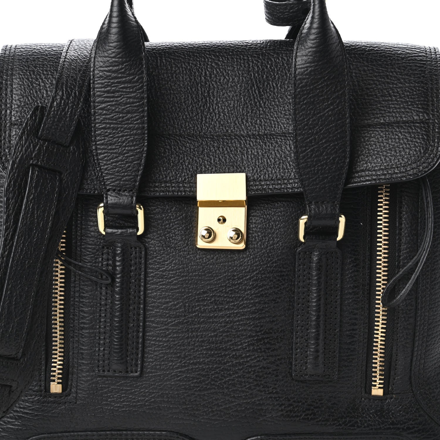 3.1 Phillip Lim Textured Calfskin Medium Pashli Satchel Black 10 of 10