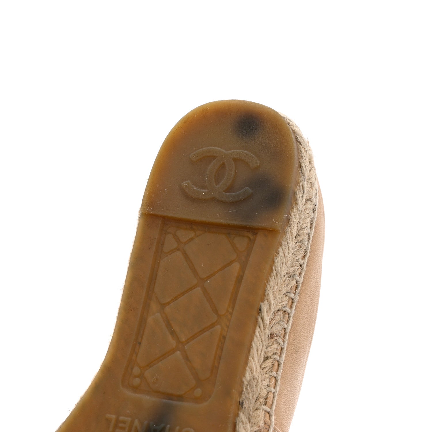 Chanel Lambskin CC Espadrilles 40 Beige Black 20 of 22