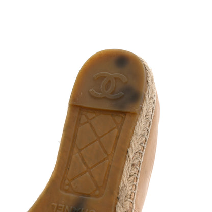 Chanel Lambskin CC Espadrilles 40 Beige Black 20 of 22