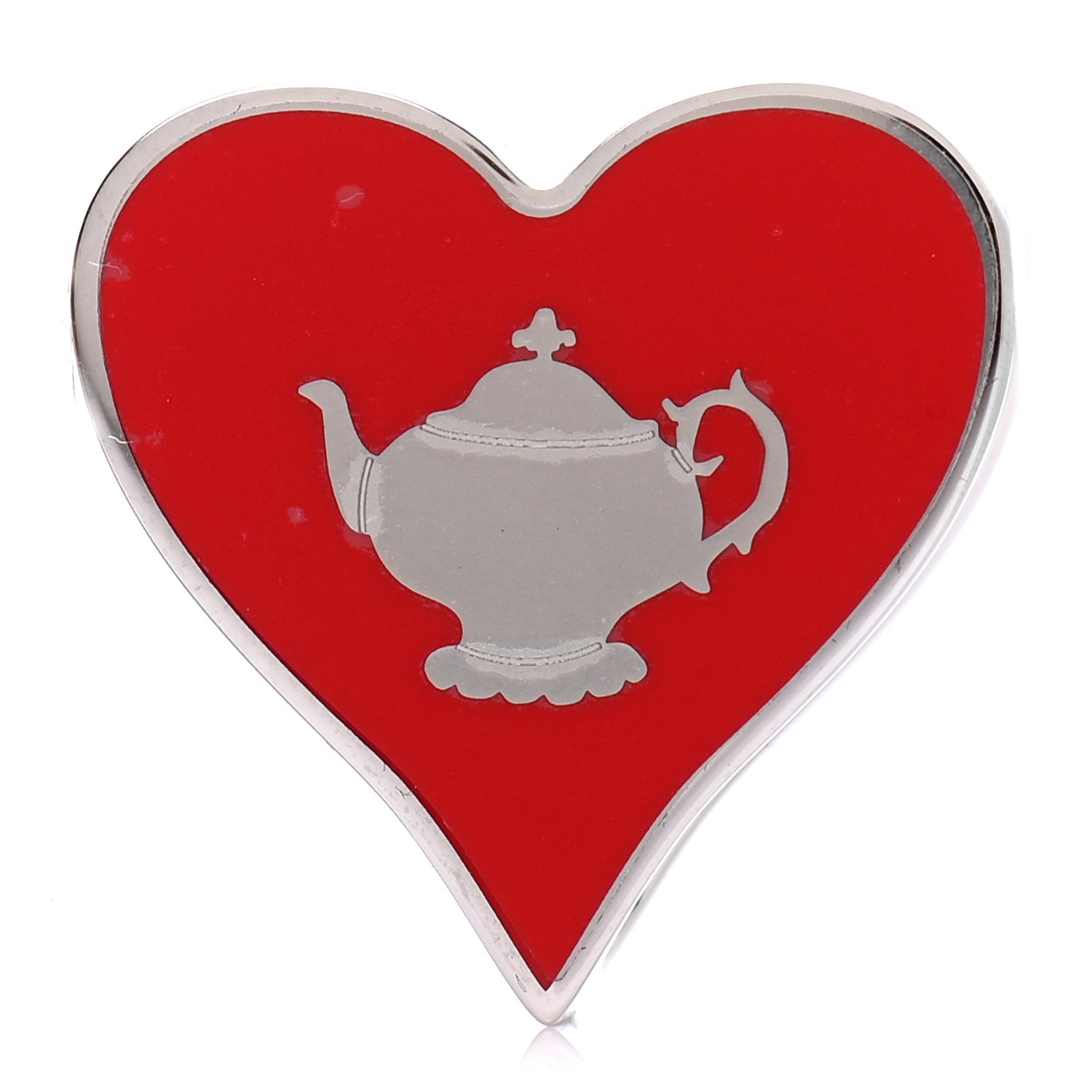 Hermes Palladium Coeur Tea Time Scarf Ring Rouge 1 of 3