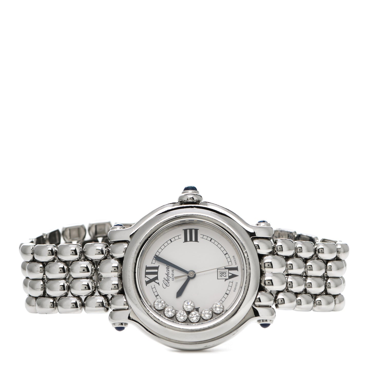 Stainless Steel 7 Diamond 32mm Happy Sport Quartz Watch