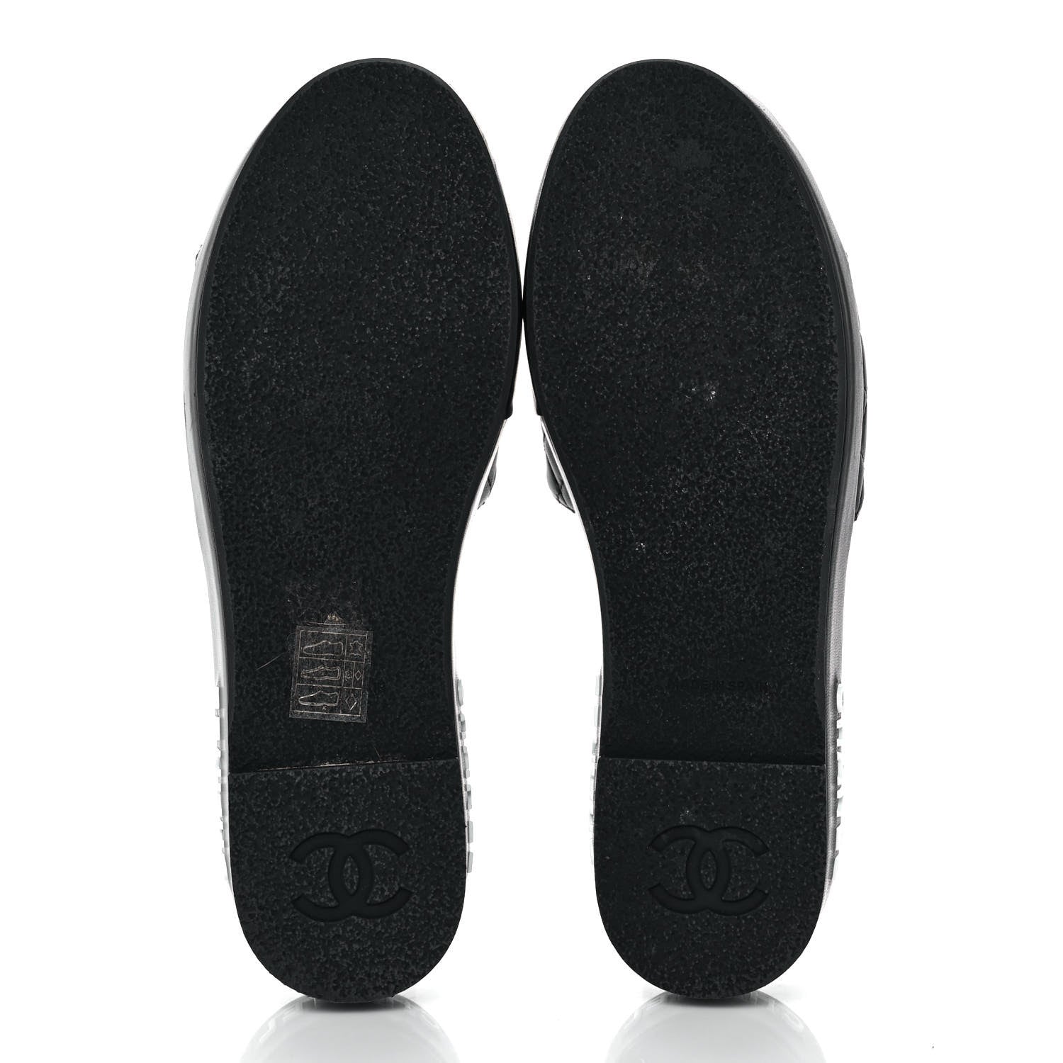 Chanel Lambskin Quilted CC Espadrille Slip On Sandals 39 Black 6 of 9