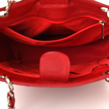 Chanel Caviar Quilted Petit Shopping Tote PST Red 5 of 13