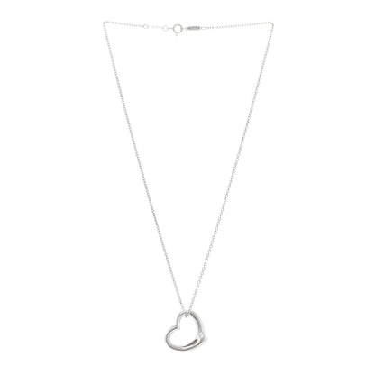 Tiffany Sterling Silver 22mm Elsa Peretti Open Heart Pendant Necklace 3 of 5
