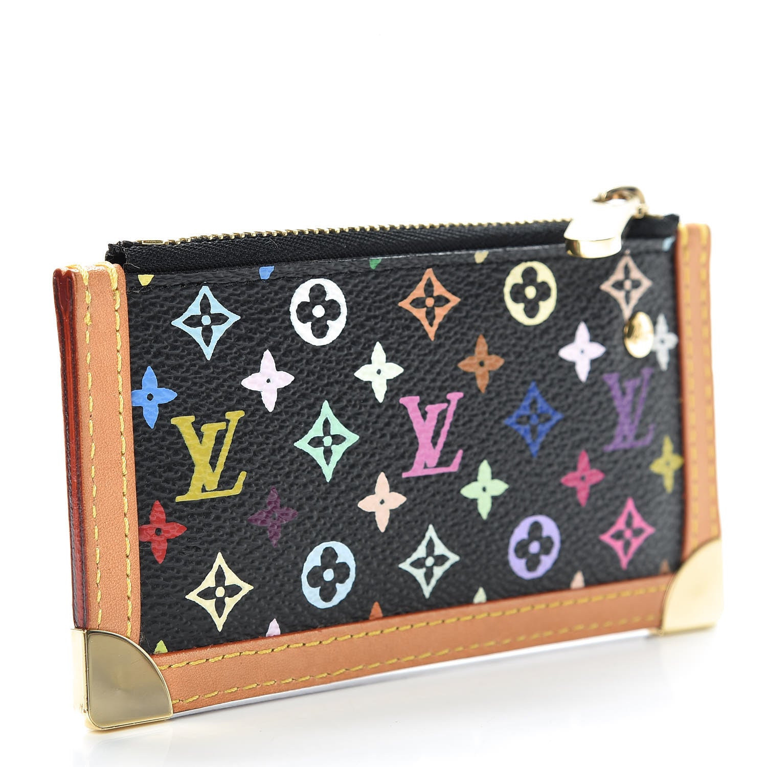 Louis Vuitton Monogram Multicolor Key Pouch Black 3 of 7