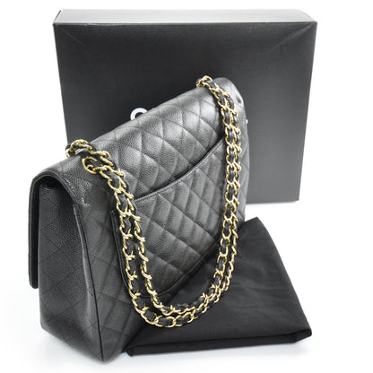 Chanel Caviar Maxi Single Flap Black GHW 3 of 9