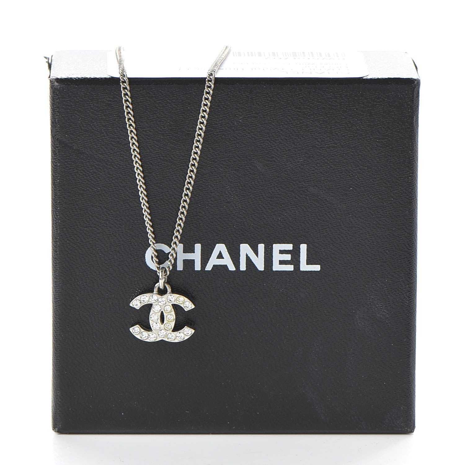 Chanel Crystal Timeless CC Necklace Silver 7 of 7