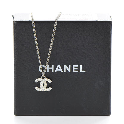 Chanel Crystal Timeless CC Necklace Silver 7 of 7