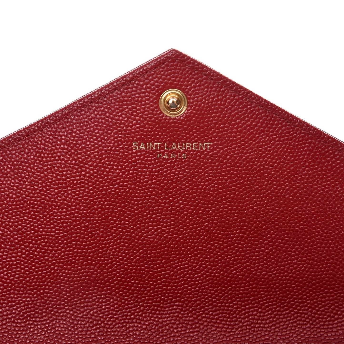 Grain De Poudre Matelasse Chevron Monogram Envelope Chain Wallet New Red