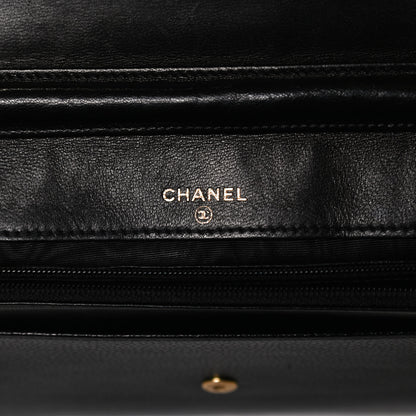 Chanel Caviar Timeless CC Wallet On Chain WOC Black 6 of 15