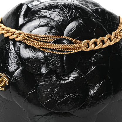 Chanel Patent Lambskin Camellia Bouquet Clutch With Chain Black 8 of 10