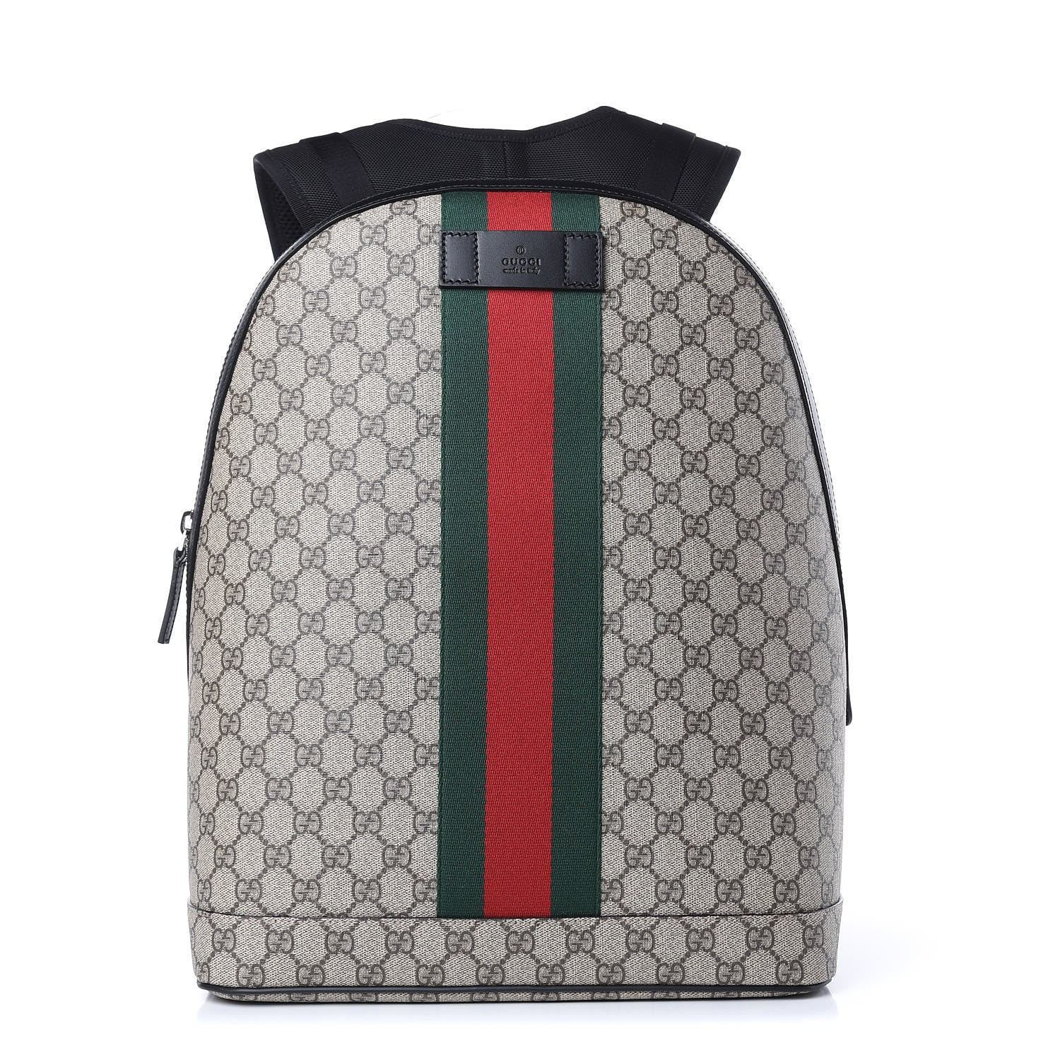 Gucci GG Supreme Monogram Web Dome Backpack Black 1 of 9