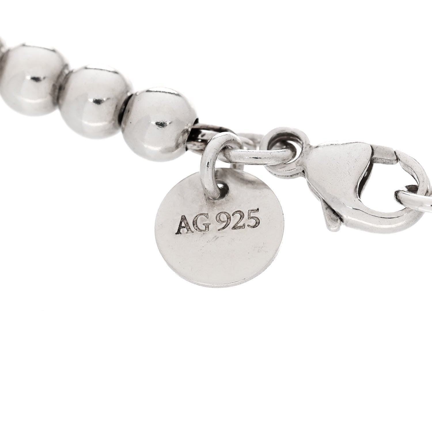 Tiffany Sterling Silver Enamel 4mm Return To Tiffany Heart Tag Bead Bracelet Blue 5 of 5