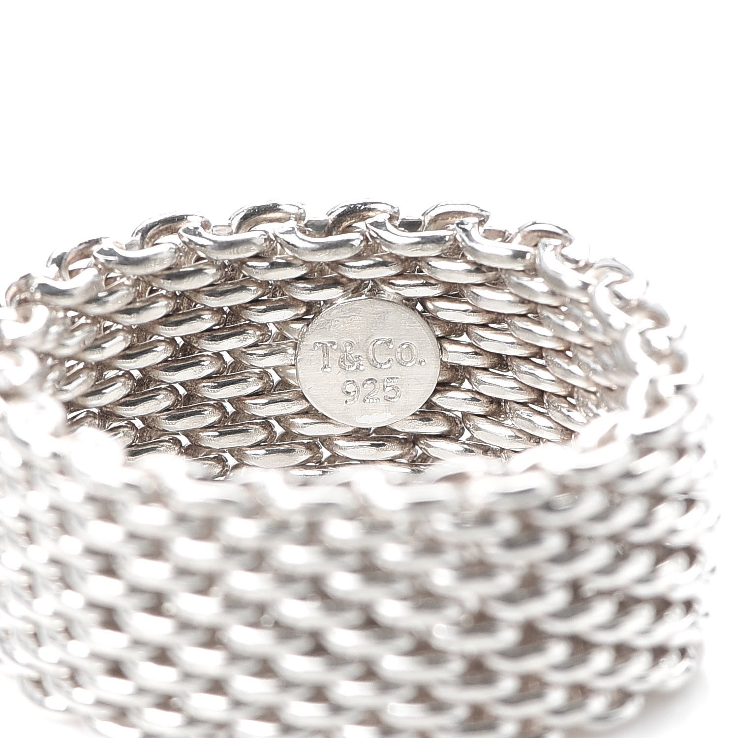 Tiffany Sterling Silver Somerset Mesh Ring 57 8 4 of 4