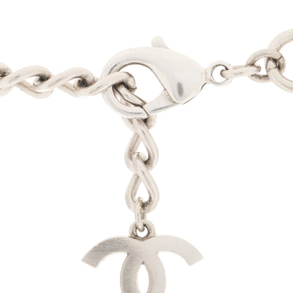 Chanel Enamel Pearl Charm Short Necklace Silver 5 of 6