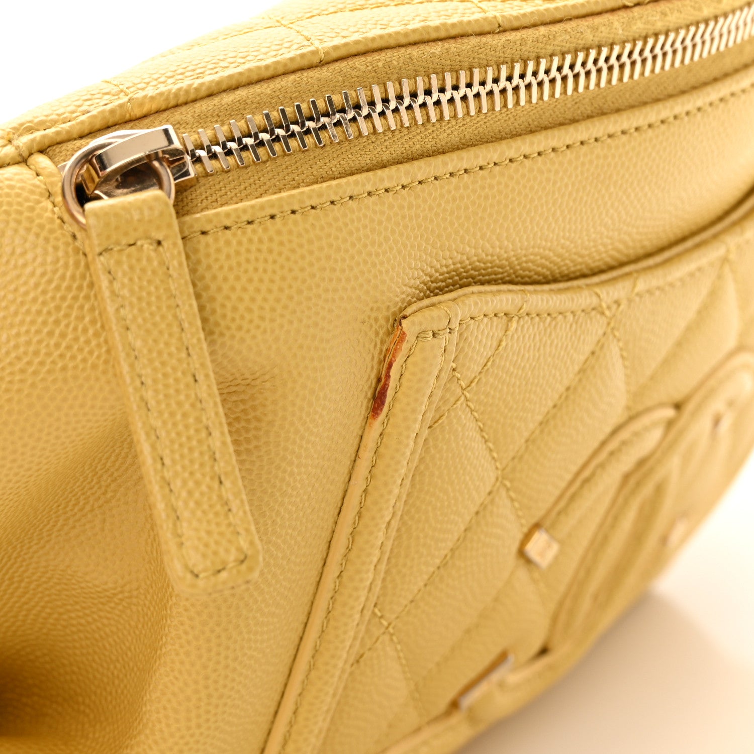 Chanel Caviar Quilted Filigree Waist Bag Yellow 14 of 15