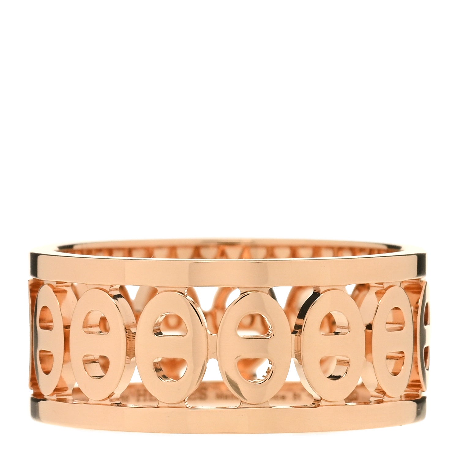 Hermes 18K Rose Gold PM Chaine d'Ancre Divine Ring 51 5.75 1 of 5