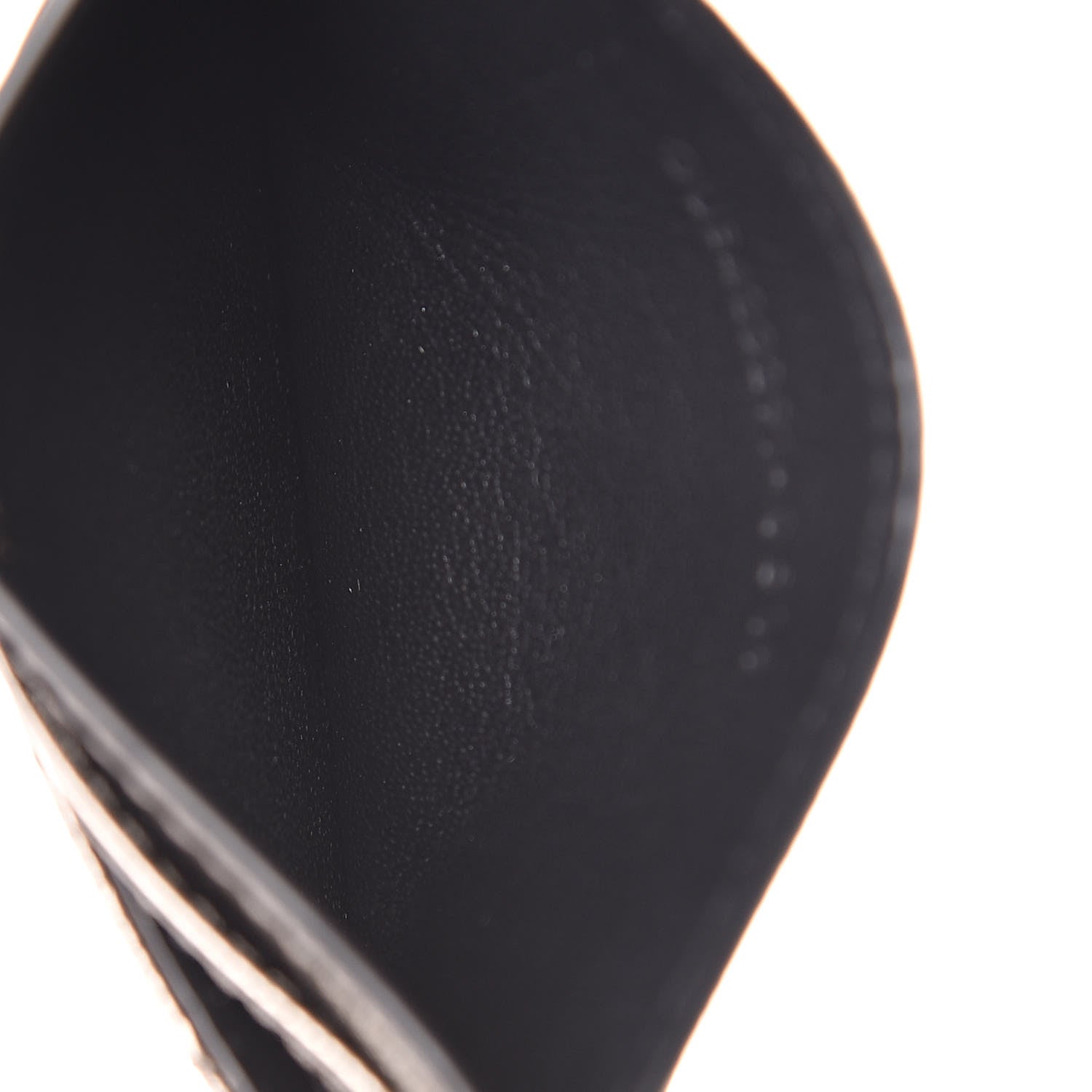 Saint Laurent Metallic Grain De Poudre Matelasse Chevron Monogram Credit Card Case Pewter 5 of 8