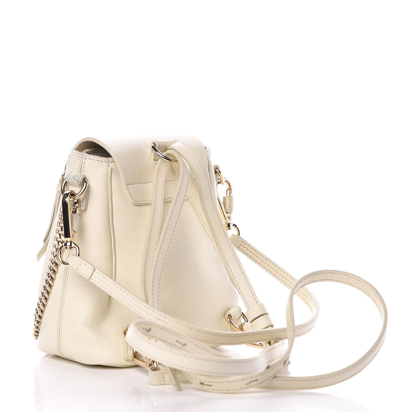 Calfskin Quilted Mini Faye Backpack Natural White