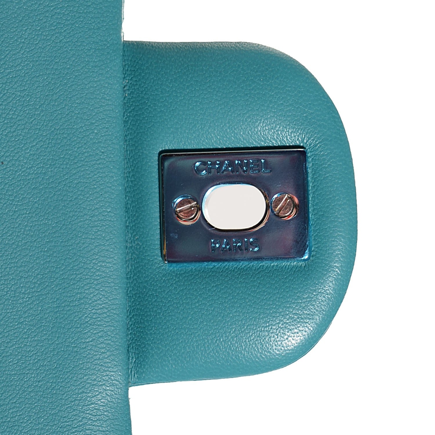 Chanel Lambskin Quilted Medium Double Flap Turquoise 9 of 9