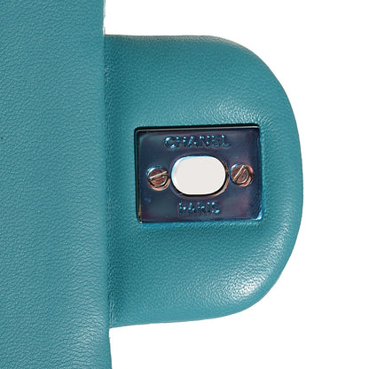 Chanel Lambskin Quilted Medium Double Flap Turquoise 9 of 9