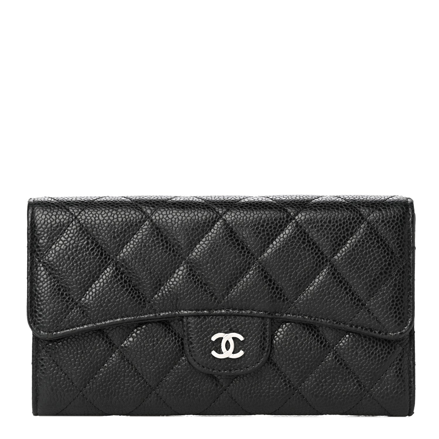 Chanel Caviar Quilted Long Flap Wallet Black 1 of 19